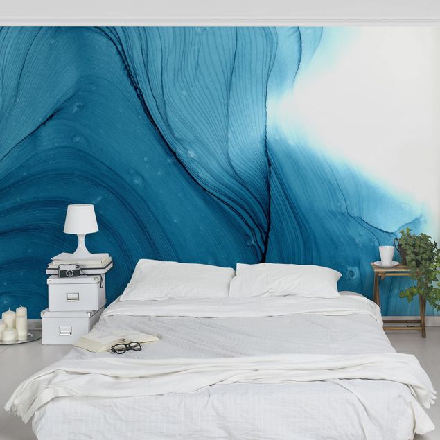 Contemporary wallpaper Mottled Blue