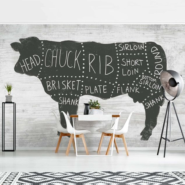 Wallpapers black and white Butcher Board - Beef