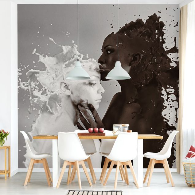 Black white wallpaper Milk & Coffee Kiss