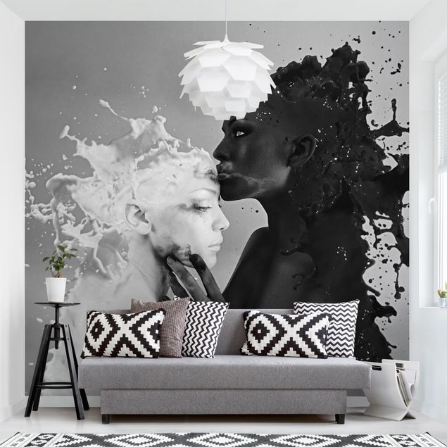 Contemporary wallpaper Milk & Coffee Kiss Black
