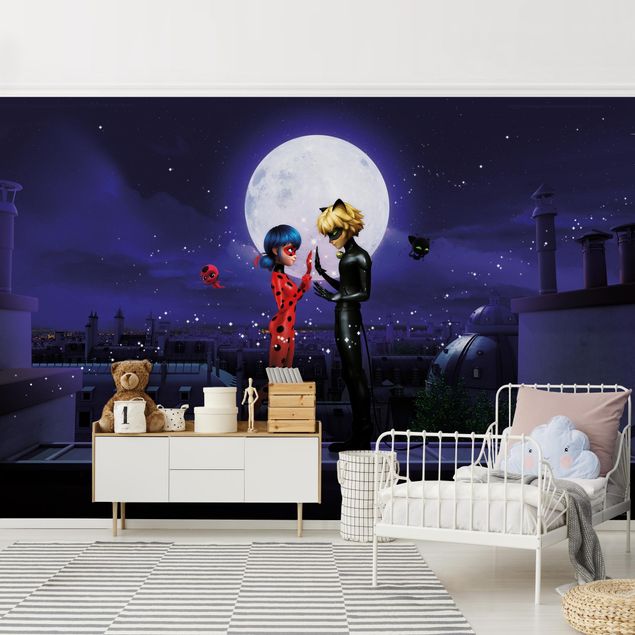 Kids room decor Miraculous Ladybug And Cat Noir In The Moonlight