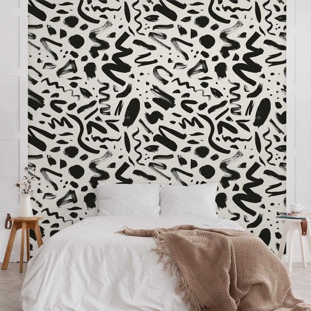 Wallpapers patterns Modern Brush Strokes In Black