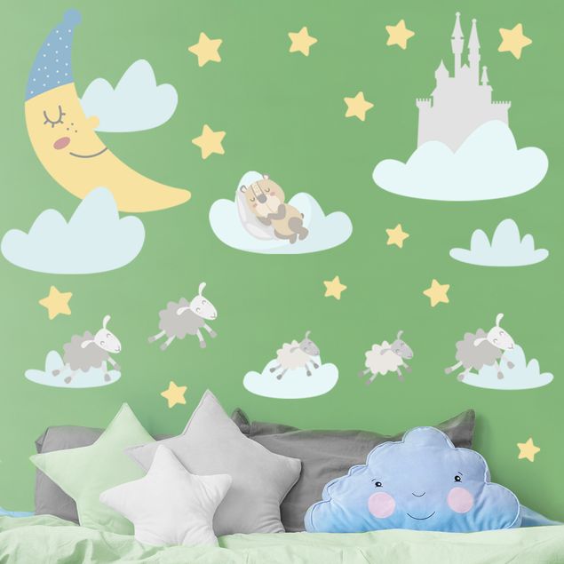 Wall stickers universe moon and stars