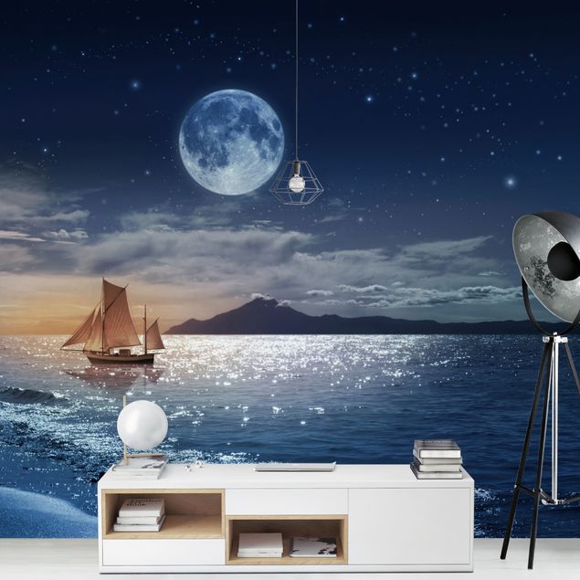 Wallpapers modern Moon Night Sea
