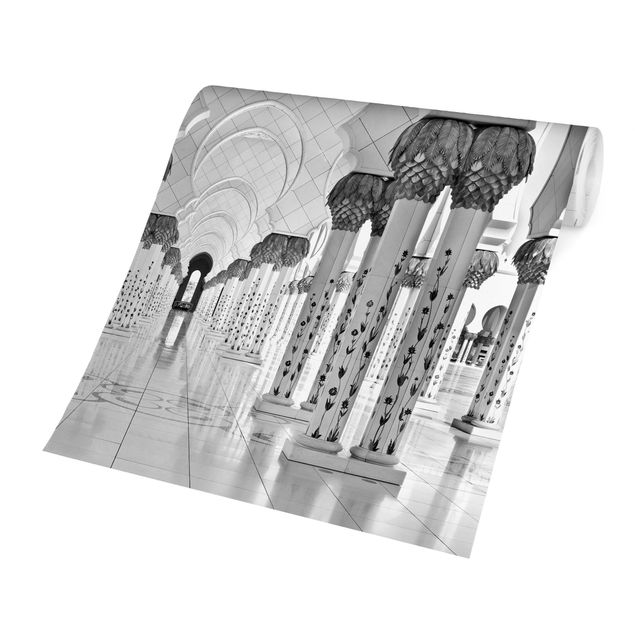 Adhesive wallpaper Mosque In Abu Dhabi Black And White