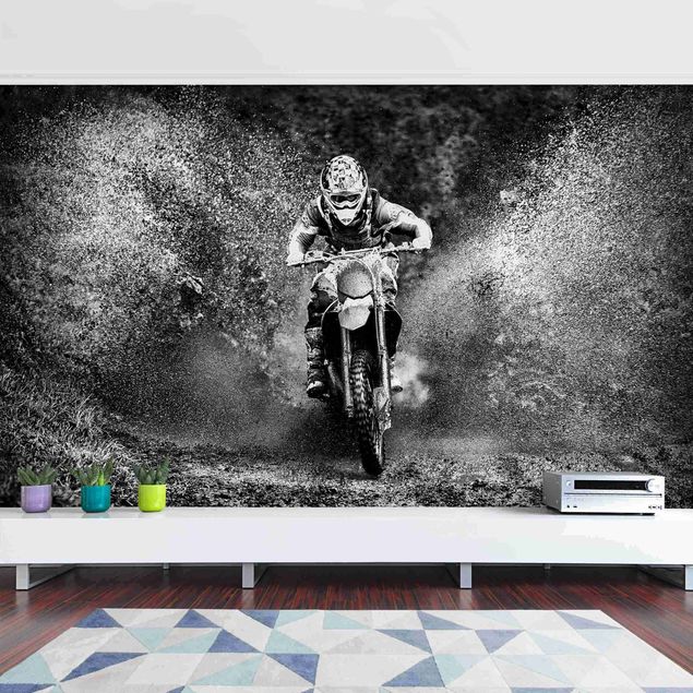 Peel and stick wallpaper Motocross In The Mud