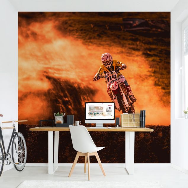 Modern wallpaper designs Motocross In The Dust