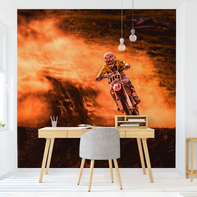 Adhesive wallpaper Motocross In The Dust