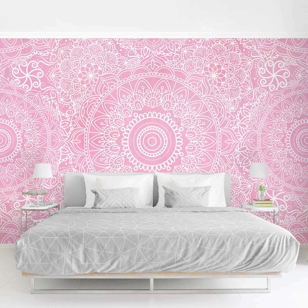 Wallpapers ornaments Pattern Mandala Light Pink