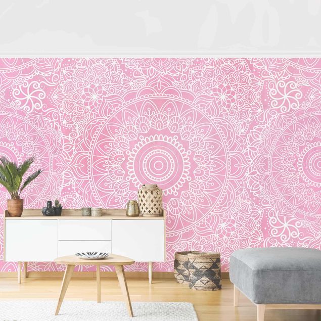 Modern wallpaper designs Pattern Mandala Light Pink