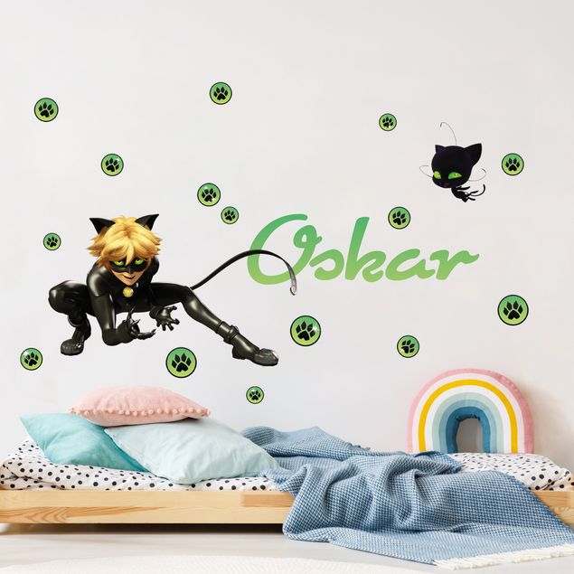 Wall stickers Miraculous Cat Noir Customised Name