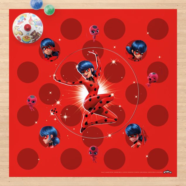 outdoor mat Miraculous Ladybug On Red Dots