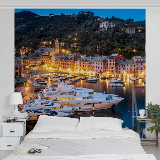 Modern wallpaper designs Night Time In The Harbour Of Portofino