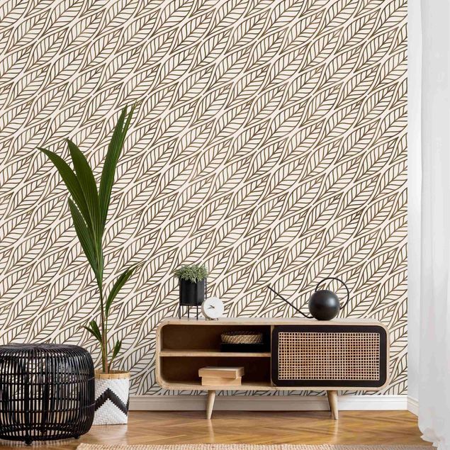Wallpapers gold and silver Natural Pattern Leaves Gold