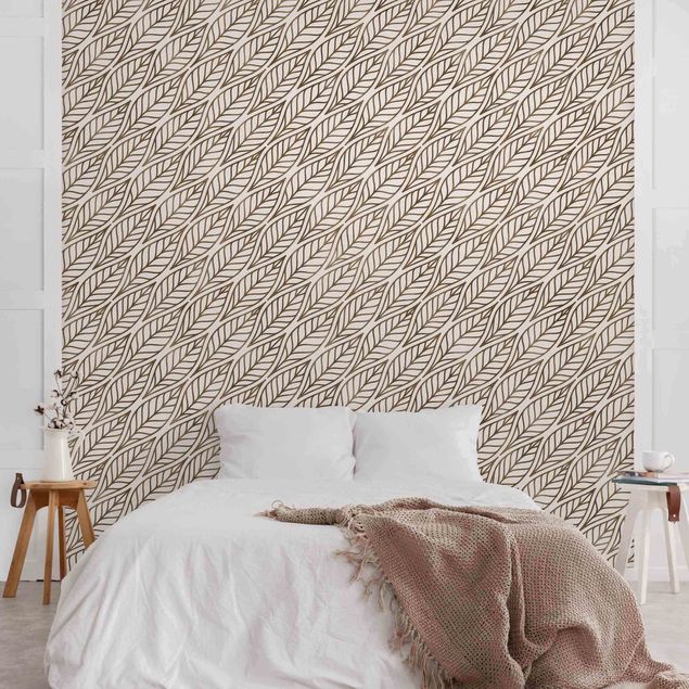 Modern wallpaper designs Natural Pattern Leaves Gold