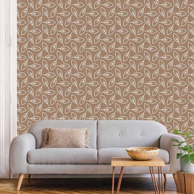 Wallpapers modern Natural Pattern Leaf Lines In Front Of Brown