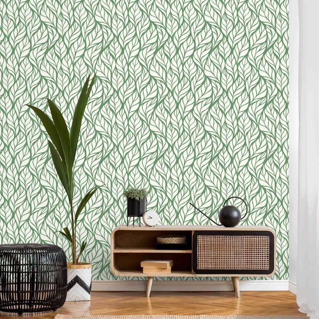 Wallpapers patterns Natural Pattern Large Leaves On Green