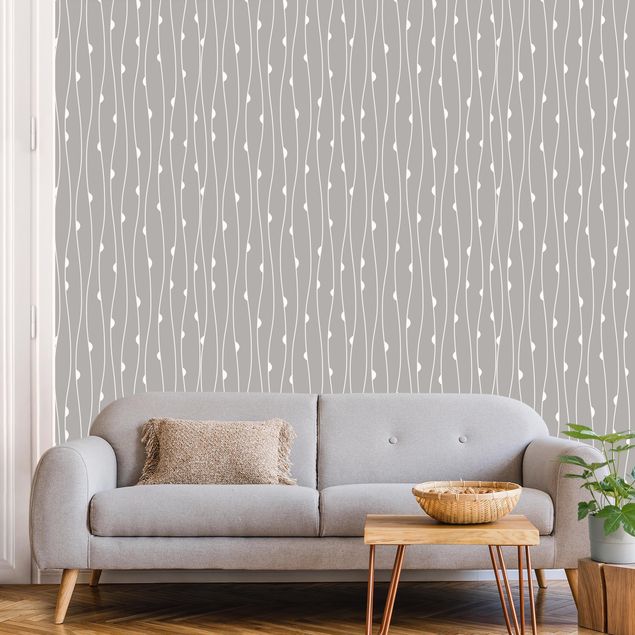Spotty wallpaper Natural Pattern With Semicircles In Front Of Gray