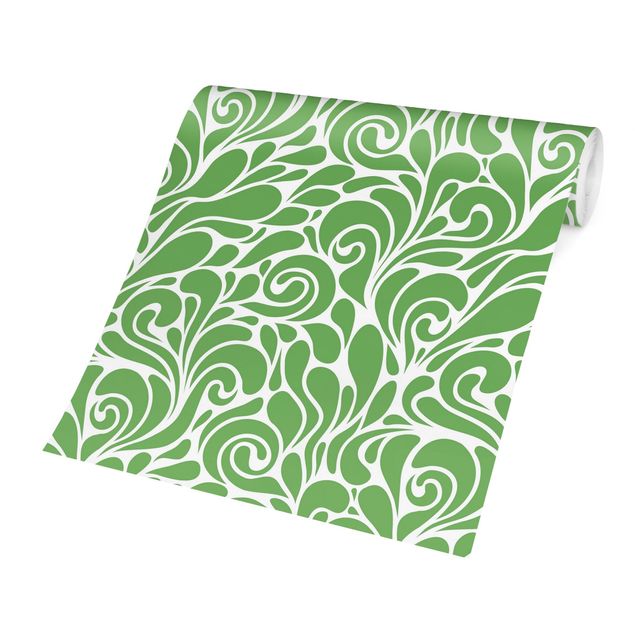 Self adhesive wallpapers Natural Pattern With Loops In Front Of Green