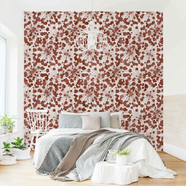 Modern wallpaper designs Natural Pattern Dandelion With Dots Copper