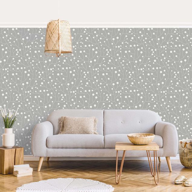 Spotty wallpaper Natural Pattern Growth With Dots On Gray