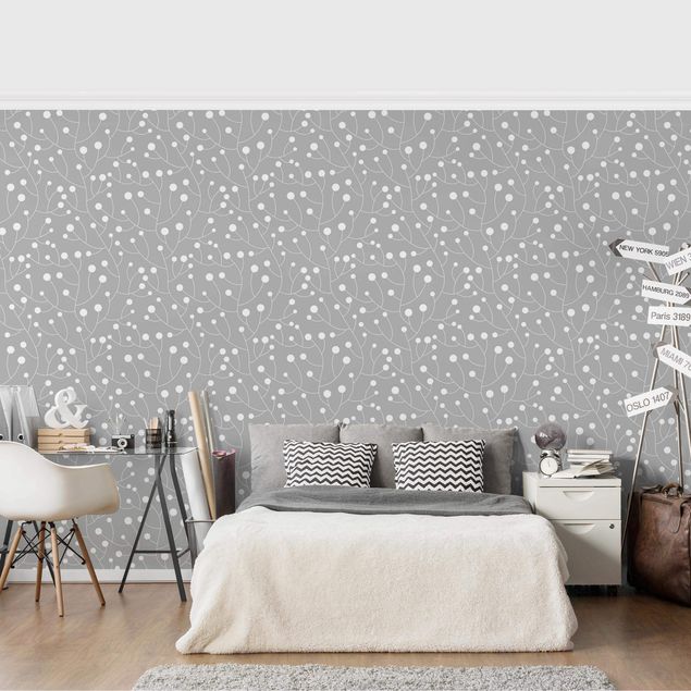 Wallpapers modern Natural Pattern Growth With Dots On Gray