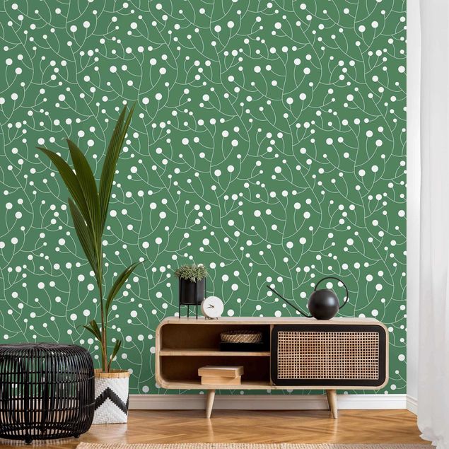 Spotty wallpaper Natural Pattern Growth With Dots On Green