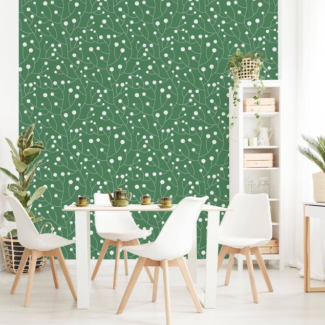 Wallpapers modern Natural Pattern Growth With Dots On Green