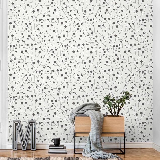 Contemporary wallpaper Natural Pattern Growth With Dots Gray