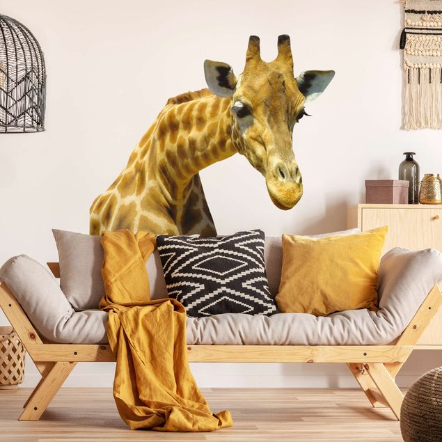 Animal wall decals Curious giraffe