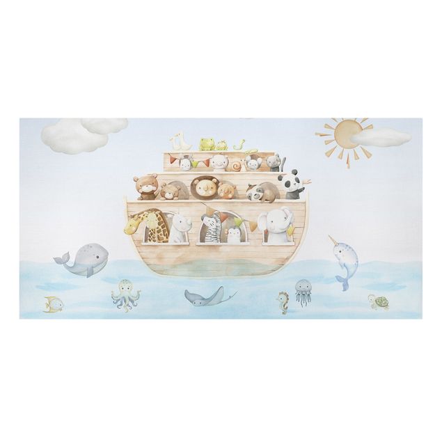 Sea prints Cute baby animals on the ark