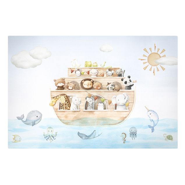 Sea prints Cute baby animals on the ark