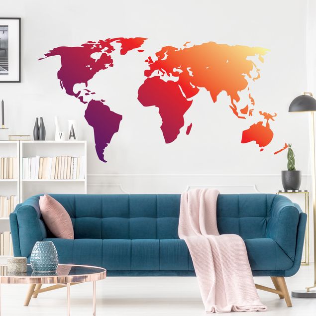 Cityscape wall stickers No.212 World Map Red