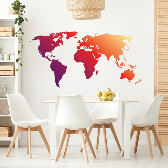 Wall stickers No.212 World Map Red