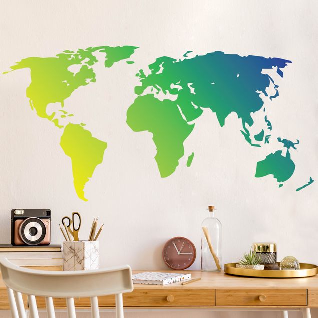 Wall stickers maps No.213 World Map Green