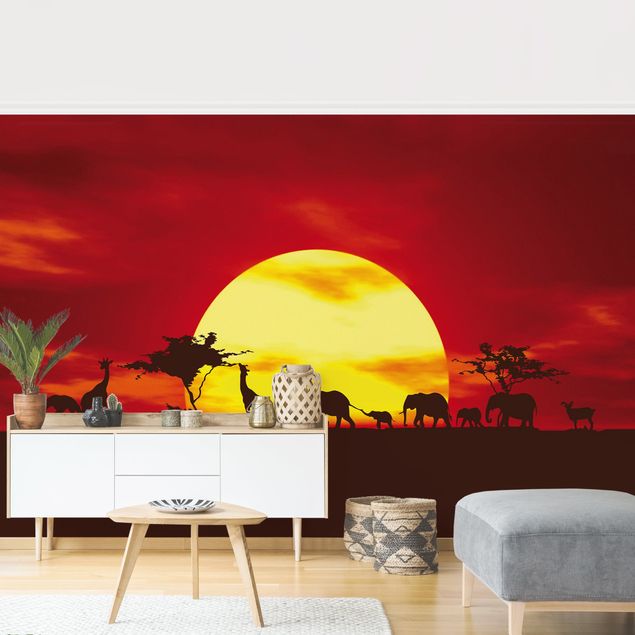 Wallpapers giraffe No.CG80 Sunset Caravan