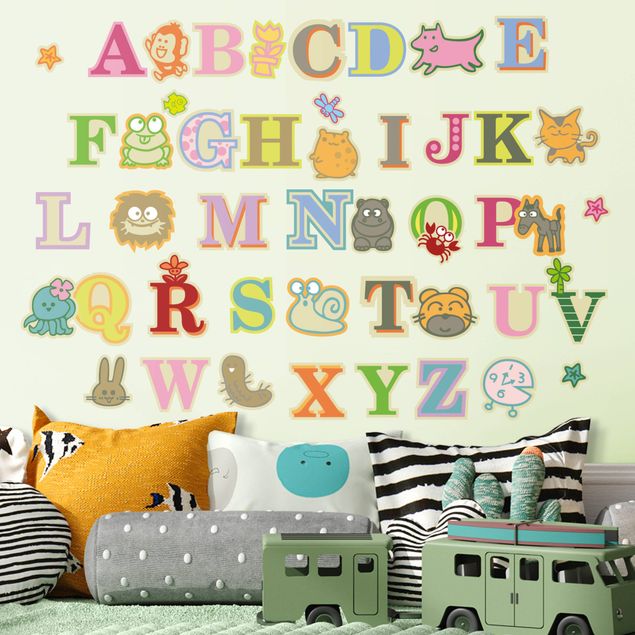Alphabet wall stickers No.ek121 Funny ABC
