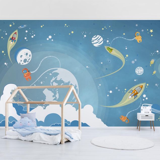 Nursery decoration No.MW16 Colourful Hustle And Bustle In Space