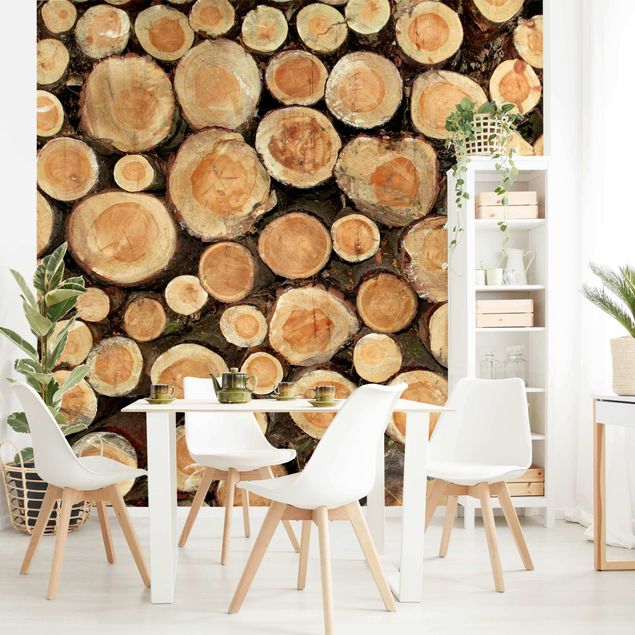 Wood effect wallpaper No.YK18 Tree Trunks