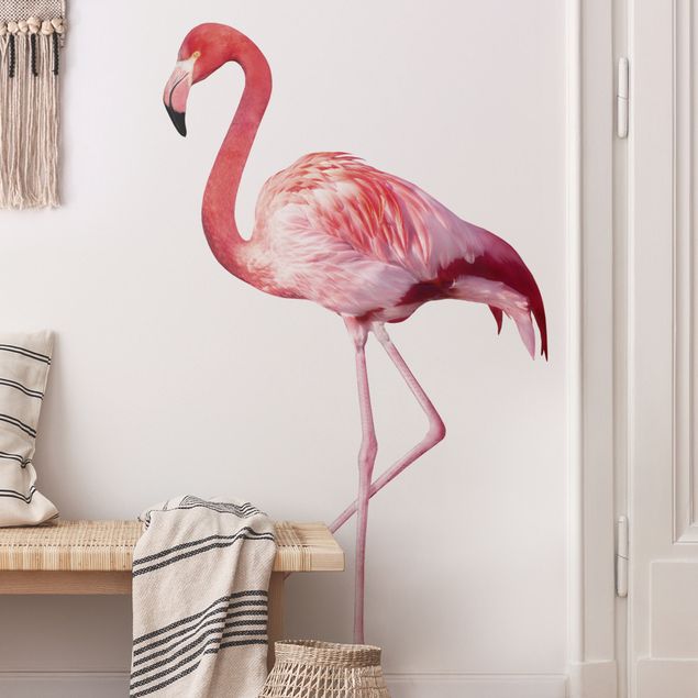 Animal wall decals No.yk21 pink flamingo