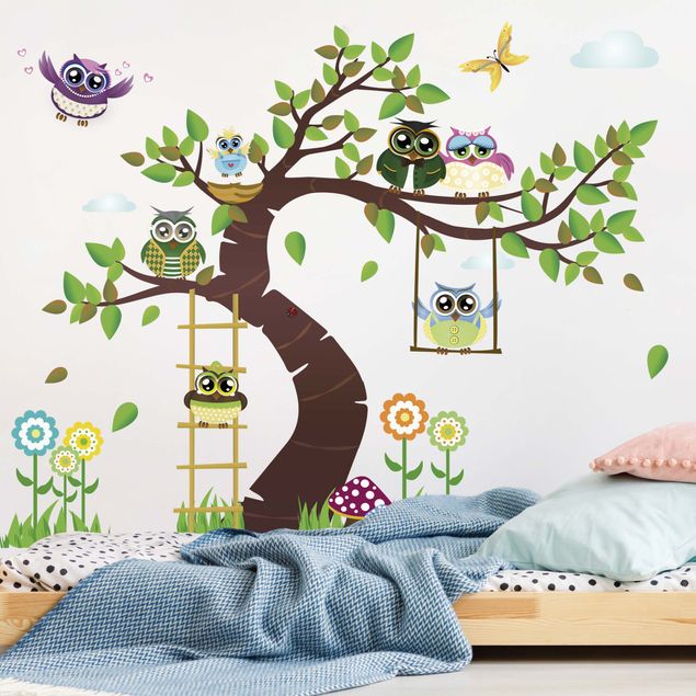 Nursery decoration No.YK23 Funny Owl Tree