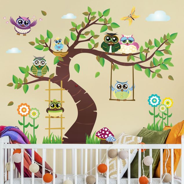 Wall stickers forest No.YK23 Funny Owl Tree
