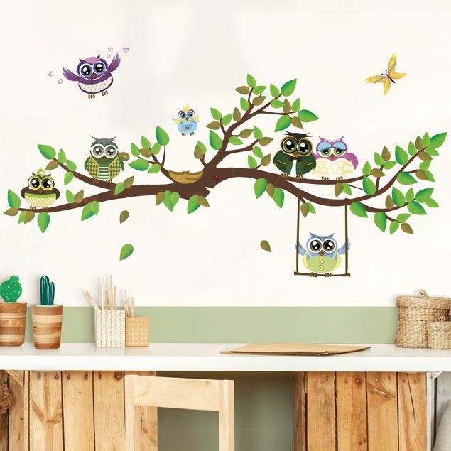 Wall stickers forest No.yk24 Funny owl branch