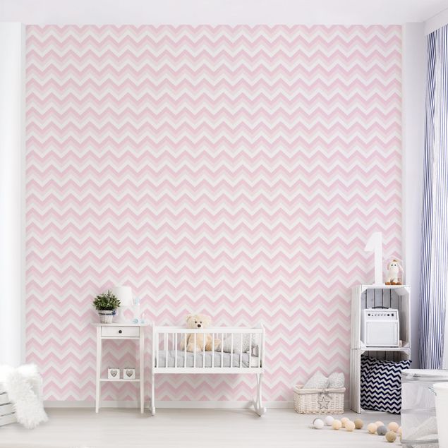 Geometric pattern wallpaper No.YK37 Zigzag Pattern Light Pink