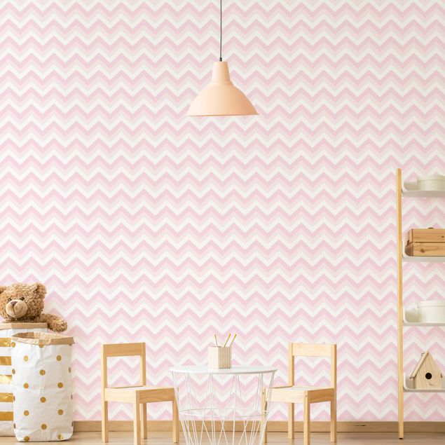 Modern wallpaper designs No.YK37 Zigzag Pattern Light Pink
