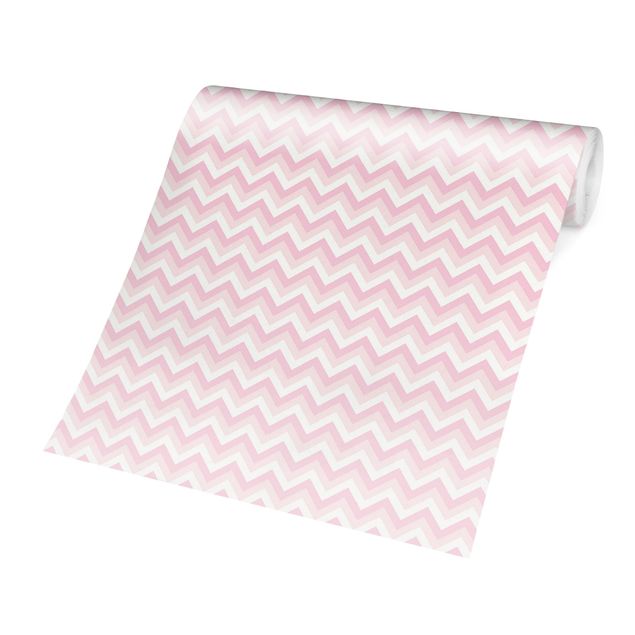 Aesthetic pink wallpaper No.YK37 Zigzag Pattern Light Pink