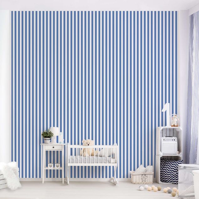 Vertical striped wallpaper No.YK44 Strips Blue White