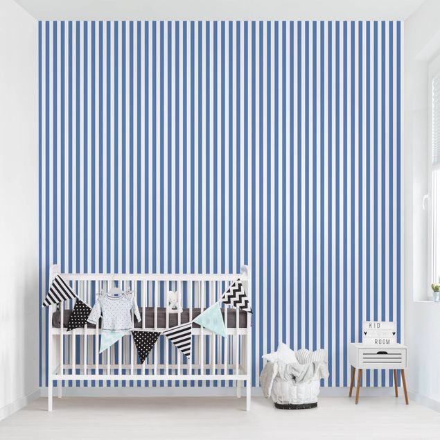 Modern wallpaper designs No.YK44 Strips Blue White