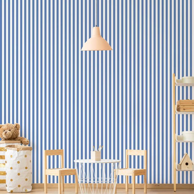 Wallpapers patterns No.YK44 Strips Blue White