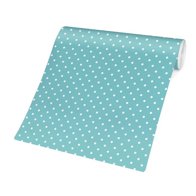 Wallpapers patterns No.YK55 White Dots On Turquoise